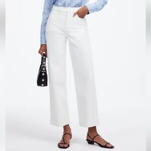 Madewell Perfect Vintage Wide Leg Crop High Waist Jeans Ankle 31 Off White EUC